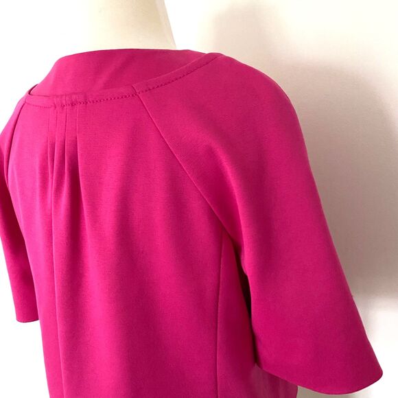 Ann Taylor Loft Fuchsia Cropped Blazer Lined Button Front Pleated Design Sz 6 - Picture 6 of 8